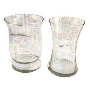 Clear Glass Flower Gathering Vase Elegant Design 8" Tall 4.5" Top Diameter For H